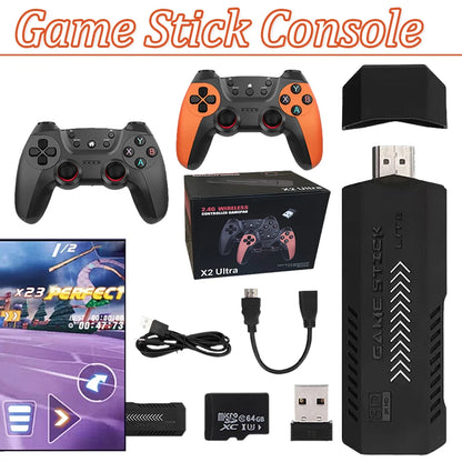 Consola de videojuegos con salida 4K HD, compatible con más de 40 sistemas de emuladores, control remoto inalámbrico para 2 jugadores, 35 000 juegos, 58 000 juegos integrados para TV