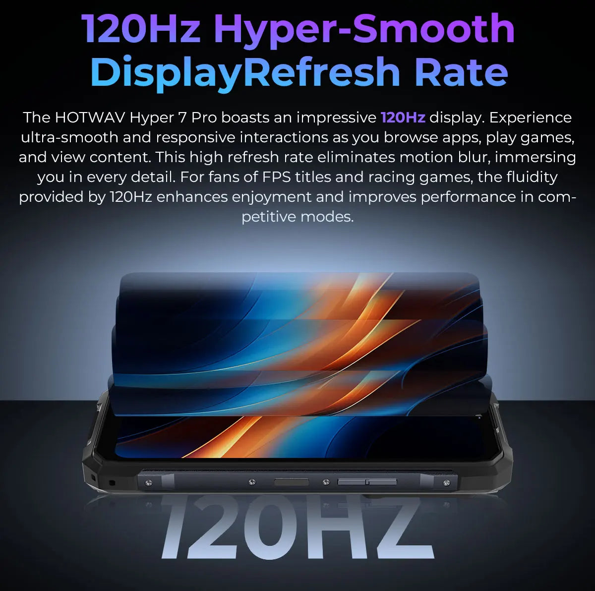 Teléfono móvil resistente HOTWAV Hyper 7 Pro 5G con cámara de 200 MP, Android 14, pantalla FHD+ de 6,6" a 120 Hz, 36 GB (16+20) de almacenamiento interno, 256 GB de almacenamiento externo, batería de 10800 mAh y carga rápida de 33 W.
