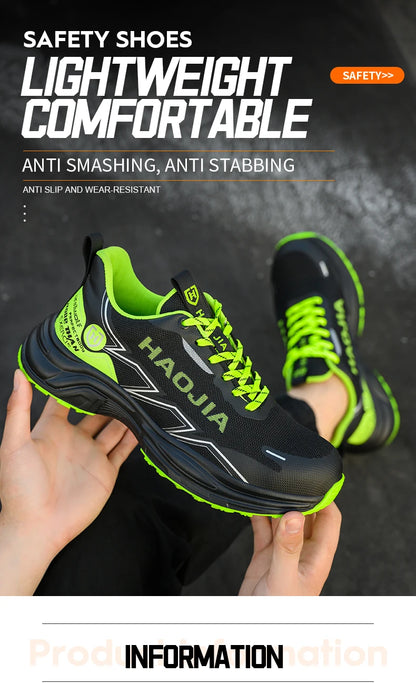 Zapatos de seguridad ligeros para hombre, antirotura, antipinchazos, zapatillas de trabajo, botas de seguridad protectoras, zapatos de trabajo con puntera de acero.