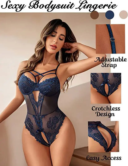 2025 Lencería de mujer Ropa interior sexy para mujer Bodys enteros Lencería erótica Conjunto de mujer Lencería femenina Fresa vs. Nuevo