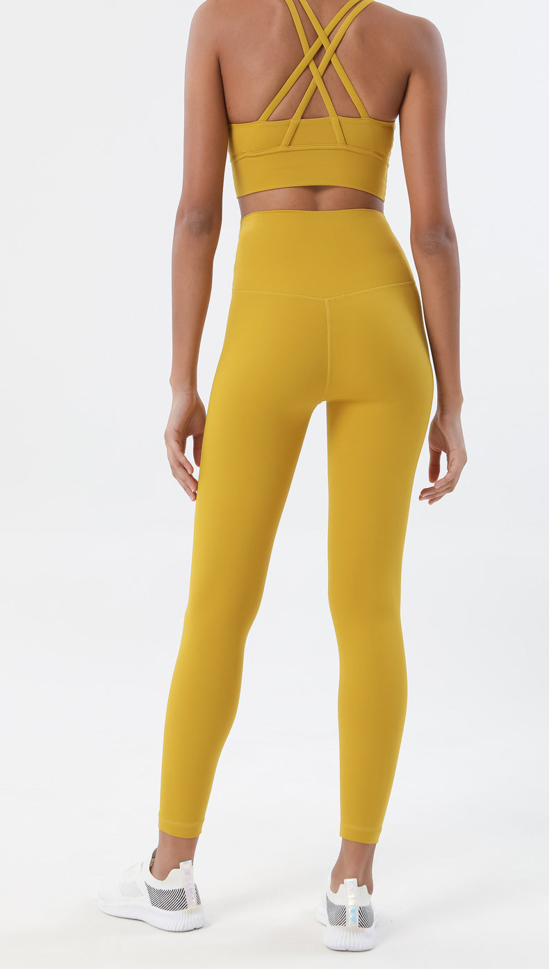 Women's Naked Feeling Sports Bra and Leggings Set - 2 Piece Gym Outfit for Fitness, Yoga Clothes Leggings and Tops Workout Suits