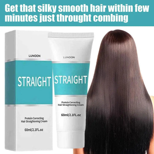 Crema de queratina para alisar el cabello (60 ml), tratamiento profesional para cabello dañado, alisado más rápido, cuidado del cabello rizado, crema correctora con proteínas.
