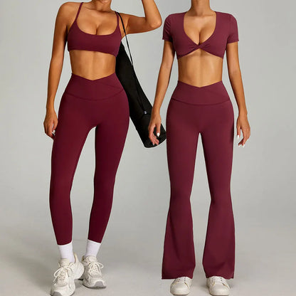 Conjunto deportivo de yoga para mujer mikeyoga, 2 piezas, secado rápido, ideal para gimnasio, correr y entrenar. Incluye ropa deportiva de manga corta para yoga.