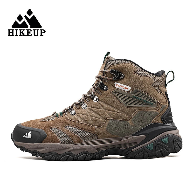 Botas de invierno HIKEUP para hombre, botas de senderismo para exteriores, de ante, de caña alta, impermeables, tácticas, de combate, militares.