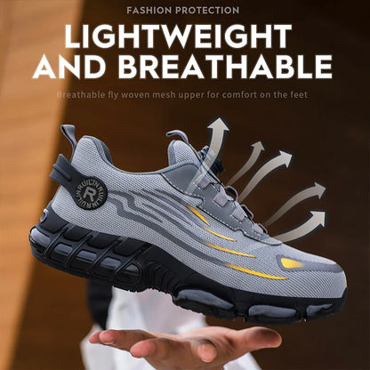 Zapatos de seguridad con punta de acero indestructibles, antideslizantes y resistentes a la abrasión, zapatillas de trabajo para hombre, resistentes y cómodas.