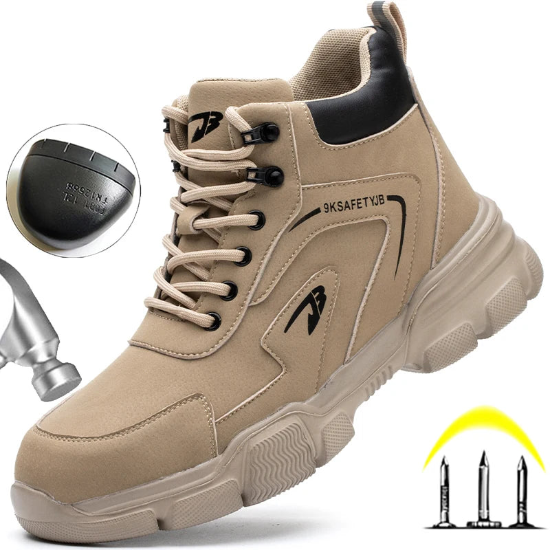 Botas de seguridad protectoras, zapatos de seguridad laboral, botas de seguridad de invierno para hombre, zapatos de trabajo antiperforación, botas de trabajo con punta de acero, indestructibles.