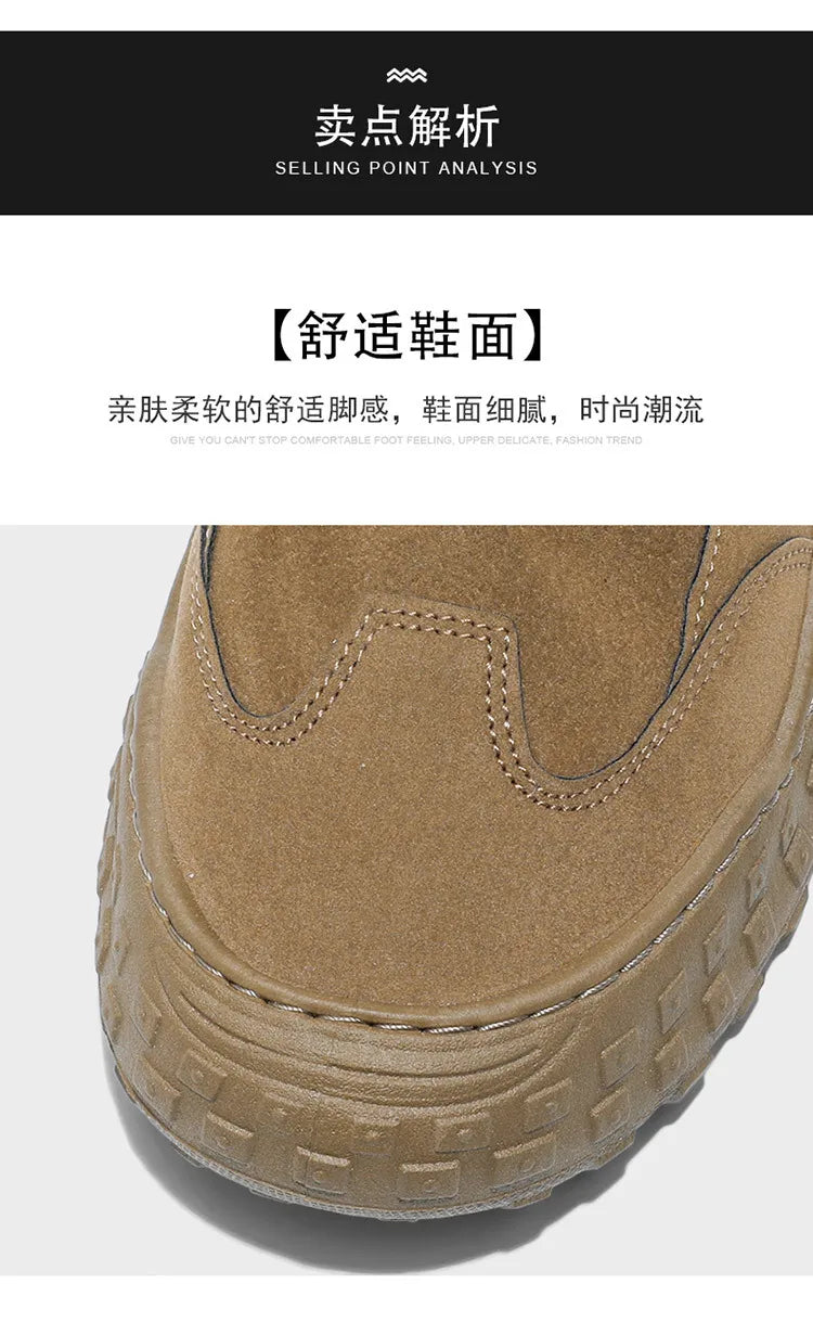 Botas Martin de caña alta para hombre, nuevo calzado de otoño, transpirables, de tendencia, versátiles, antideslizantes, para uso casual y laboral.