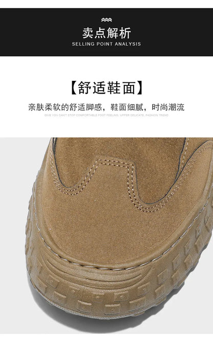 Botas Martin de caña alta para hombre, nuevo calzado de otoño, transpirables, de tendencia, versátiles, antideslizantes, para uso casual y laboral.