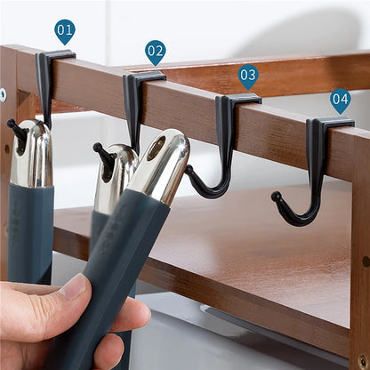 Estante de almacenamiento para horno microondas de cocina, 1 capa de bambú, ajustable, organizador de encimeras, gancho para colgar, soporte para tabla de cortar