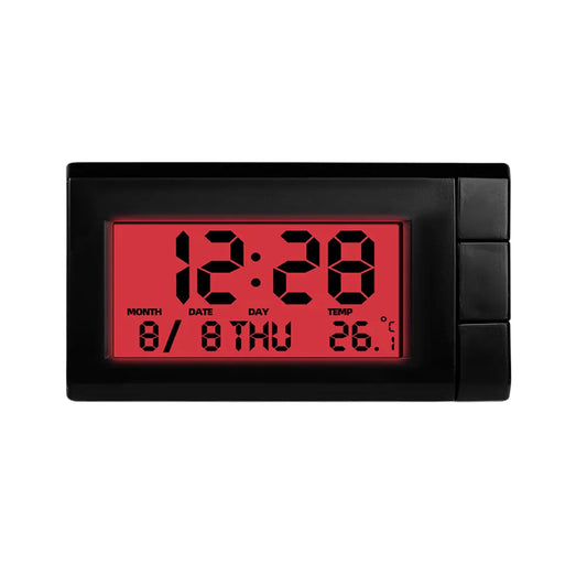 Reloj electrónico para coche con pantalla LCD, termómetro digital luminoso, calendario digital automático 2 en 1, accesorios para vehículos.