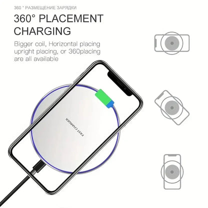 Cargador inalámbrico de 30 W para iPhone 15, 14, 13, 12, X Pro Max, base de carga rápida por inducción para Samsung S23, S22, Xiaomi y Huawei