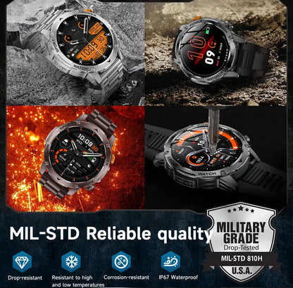 Reloj inteligente para hombre, nuevo, con batería de 1000 mAh, pantalla AMOLED HD de 1,7 pulgadas, control del ritmo cardíaco, linterna, llamadas Bluetooth, reloj inteligente de salud para hombre.