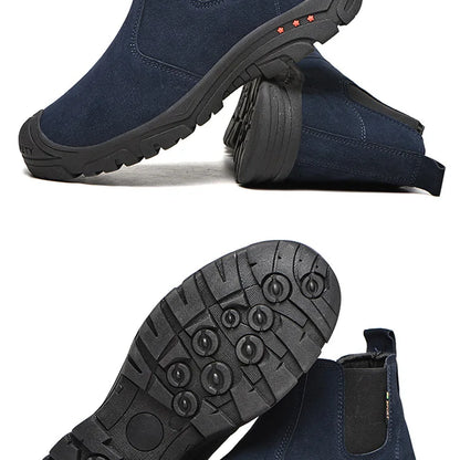 Anti Smashing And Anti Piercing Suede Safety Shoes Men's Steel Toe Cap Protection Work Shoes Fashion Scarpe Antinfortunistiche
