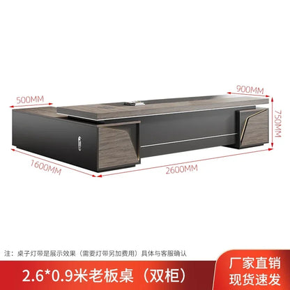 Organizador de escritorio de oficina vintage de lujo ligero en forma de L, escritorios de computadora de madera oscura de mediados de siglo, muebles de oficina Work Art Bureau Meuble