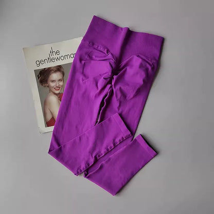 Pantalones de yoga deportivos sin costuras de cintura alta, leggings deportivos para levantar caderas, gimnasio, correr, de secado rápido, ajustados.