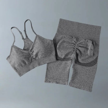 Conjunto deportivo para mujer, top deportivo, leggings de yoga, sujetador deportivo, leggings sin costuras para realce de glúteos.