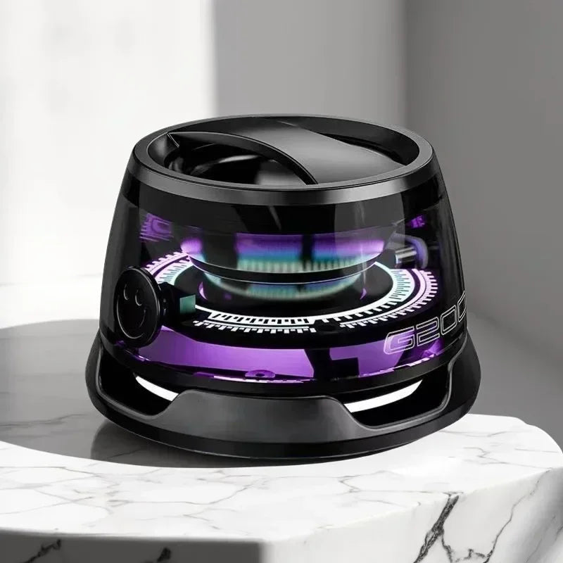 Altavoz Bluetooth magnético para exteriores, inalámbrico, portátil, minialtavoz estéreo de viaje con luz RGB y soporte para teléfono, novedad de 2025