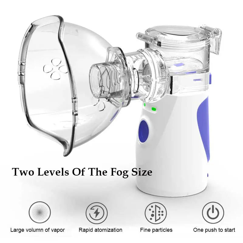 Mini nebulizador de inhalación portátil de mano para el cuidado de la salud, silencioso, ultrasónico, nebulizador, recargable, automático, para niños y adultos.