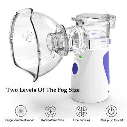 Mini nebulizador de inhalación portátil de mano para el cuidado de la salud, silencioso, ultrasónico, nebulizador, recargable, automático, para niños y adultos.