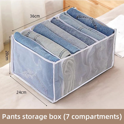 Organizador de ropa, pantalones, ropa, vaqueros, caja de almacenamiento, armario, organización de ropa interior, sujetador, calcetines, compartimento, caja, armario