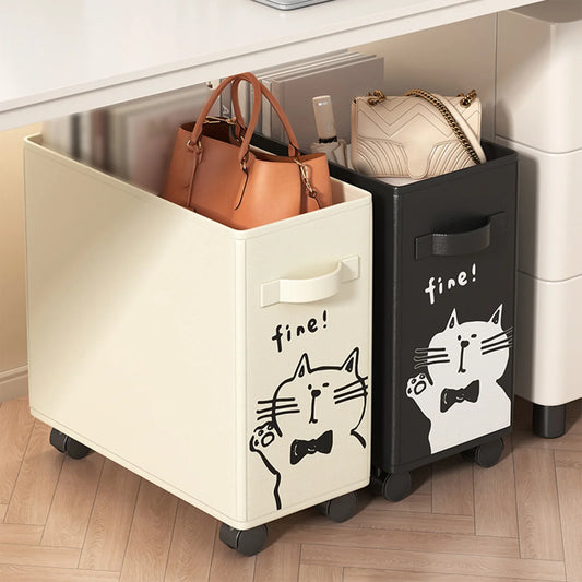 Carrito de oficina debajo del escritorio, cesta de almacenamiento que ahorra espacio y organización sin esfuerzo, adecuado para el hogar y la sala de estar.