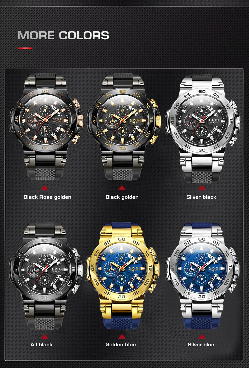 Relojes LIGE 2025 para hombre, nuevos, a la moda, con correa de silicona, sencillos, deportivos, militares, con fecha, resistentes al agua 50M, de cuarzo, para caballero, reloj + caja.
