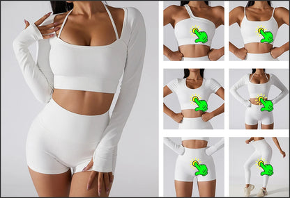 SOISOU - Mallas de yoga sin costuras para mujer, de tejido acanalado, transpirables, de cintura alta, para gimnasio, deporte y fitness, de alta calidad, en 7 colores