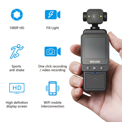 Cámara de acción WiFi 1080P para viajes, ciclismo, conducción, motocicleta y vlogs.