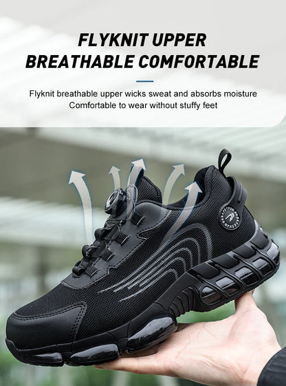 Small Size Rotary Buckle Work Safety Shoes For Men Air Soft Sole Lightweight Protective Work Sneakers Men and Women Shoes