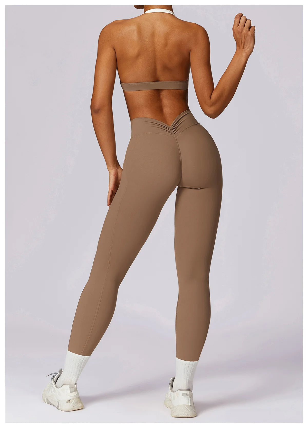 V-shaped Back Yoga Pants High Waist Leggings Gym Workout Tights Sport Women Fitness Female Legging Tummy Control Running Tights