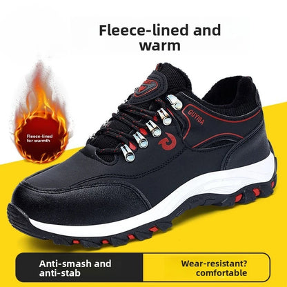 Zapatos de trabajo con forro polar para hombre y mujer, con puntera de acero, resistentes a perforaciones, acolchados y cálidos. Calzado de trabajo protector para mujer y hombre.