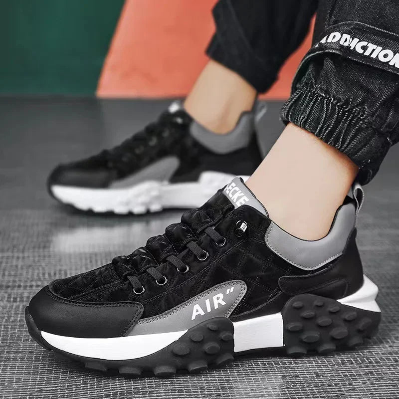 Zapatillas de running cómodas para hombre, zapatillas de deporte de suela gruesa, transpirables, de corte bajo, para primavera y otoño, deportivas informales