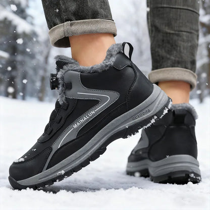 Botas de nieve para hombre, botas de senderismo cálidas y cómodas para invierno, zapatillas deportivas para hombre para exteriores, calzado deportivo impermeable, calzado de senderismo resistente al desgaste