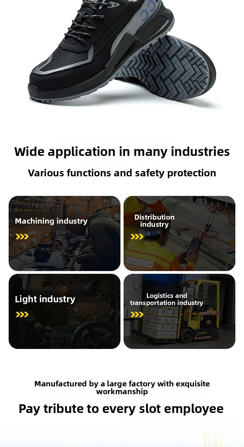 Calzado de protección laboral para hombre, anti-aplastamiento, anti-perforación, aislante 10KV, resistente al desgaste, calzado eléctrico de seguridad.