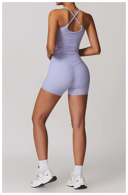SWELTERING Conjunto de 2 piezas de ropa deportiva para mujer, conjunto de yoga, ropa deportiva para gimnasio, trajes de yoga, conjunto de fitness, chándales, sujetador deportivo, leggings para gimnasio