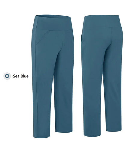 Pantalones deportivos para mujer, estilo casual, para yoga, holgados, de talle alto, elásticos, para entrenamiento físico, rectos, para correr, Yu02334