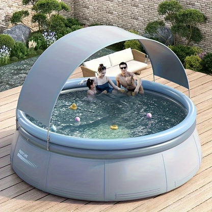 Piscina inflable para exteriores de PVC reforzado de 3 capas, duradera, con capacidad de 1200 galones y capacidad para hasta 3 personas.
