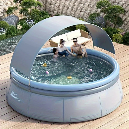 Piscina inflable para exteriores de PVC reforzado de 3 capas, duradera, con capacidad de 1200 galones y capacidad para hasta 3 personas.