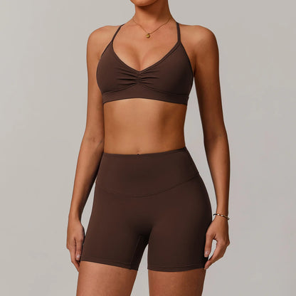 Women's Tracksuit 2PCS Yoga Sets Sportswear Workout Fitness Long Sleeved Sports Bra High Waist Leggings Gym Clothing Sports Suit