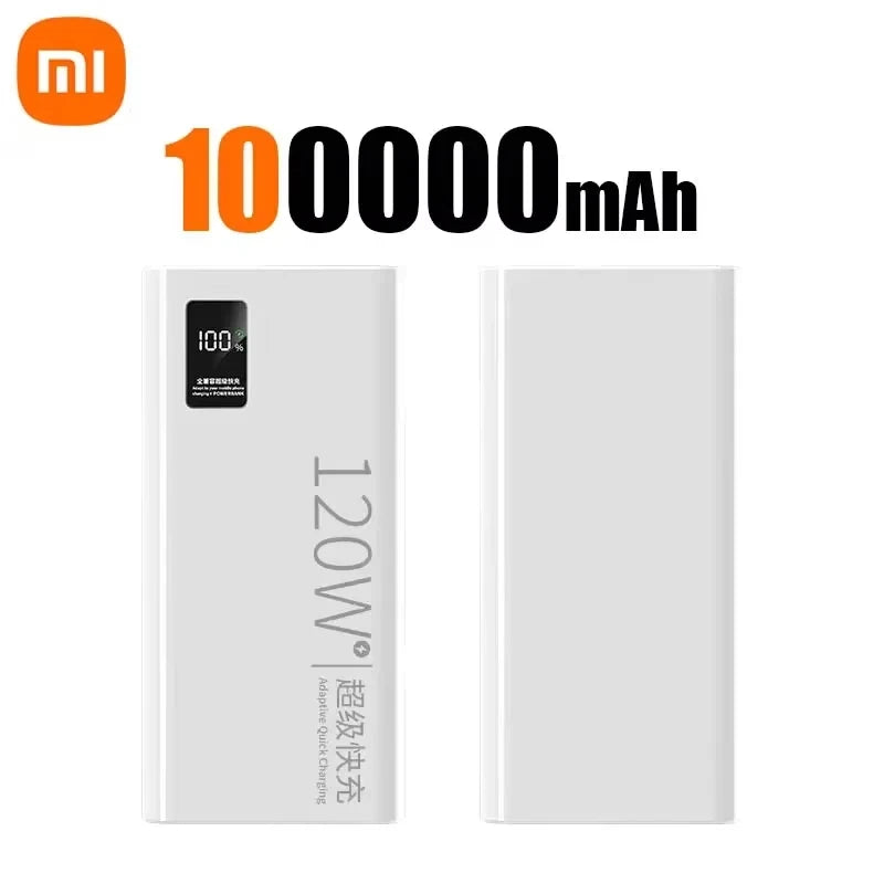 Banco de energía Xiaomi de 500.000 mAh, alta capacidad, 120 W, carga rápida, cargador externo portátil para iPhone y Samsung.