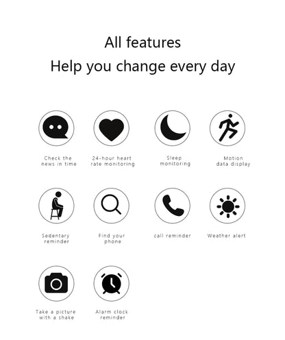 FOXBOX 2025 - Pulsera inteligente para hombre y mujer, resistente al agua, compatible con todos los smartphones, compatible con fitness y deportes, ideal para parejas, LIGE