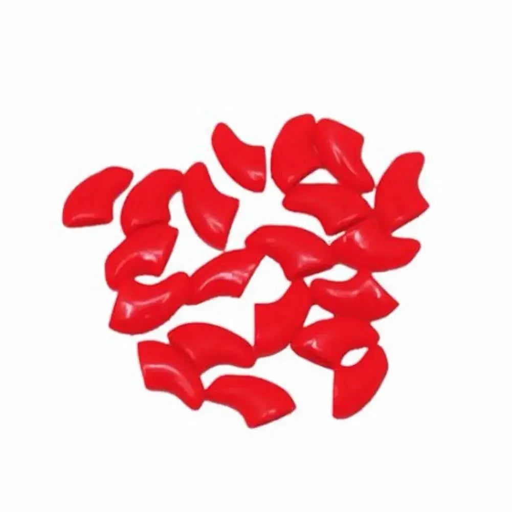 Preciosas 20 fundas de silicona suaves para uñas de gato, cubiertas adhesivas para garras de mascotas, protección para animales.