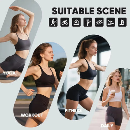 Women's Electric Blue Blossom High Stretch Top Sports Bra Shorts Set Comfortable Gym Workout Yoga Active Wear Impact Outfit