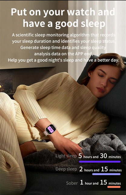 Reloj inteligente FOXBOX para mujer, con pantalla curva 3D, Bluetooth, llamadas, deportivo, resistente al agua, monitor de salud, para hombre y mujer.