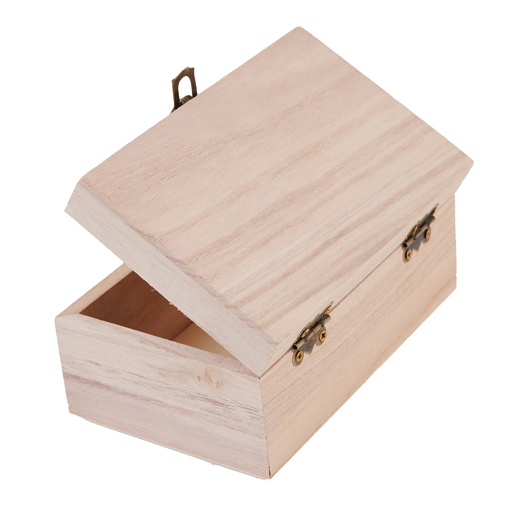 Cajas de almacenamiento cuadradas con bisagras de madera lisa escocesa de color tronco, 1/3 unidades, caja de regalo artesanal, caja de almacenamiento hecha a mano, caja de organización
