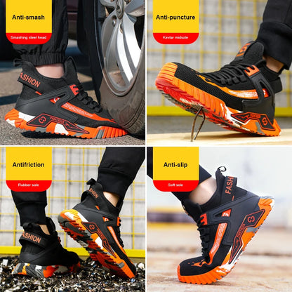 Botas de seguridad de caña alta para hombre, calzado de protección, zapatos de trabajo con puntera de acero, zapatos de seguridad antiperforación para hombre y mujer, botas de seguridad para el trabajo.