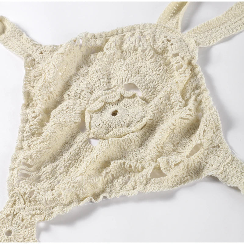 Vestido largo de punto con cuello halter y estampado floral, sexy, sin mangas y con espalda descubierta, estilo maxi, colección 2024. Ideal para la playa y las vacaciones.