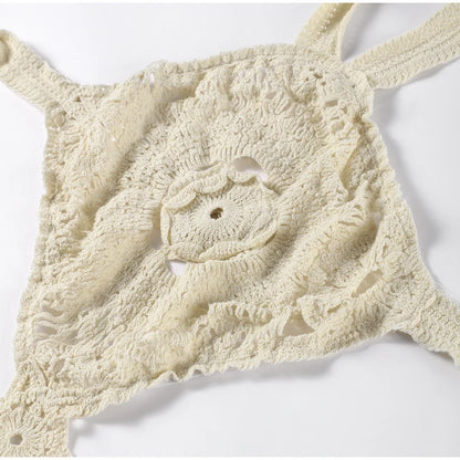 Vestido largo de punto con cuello halter y estampado floral, sexy, sin mangas y con espalda descubierta, estilo maxi, colección 2024. Ideal para la playa y las vacaciones.