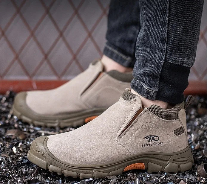 Botas de seguridad de soldadura de corte bajo para hombre, zapatos de trabajo de construcción antiaplastamiento, zapatos indestructibles a prueba de pinchazos, botas de trabajo de seguridad.