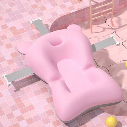 Almohadilla de apoyo para el baño de bebé, asiento flotante plegable, cojín de baño ajustable para recién nacidos, red de seguridad para bebés, hamaca